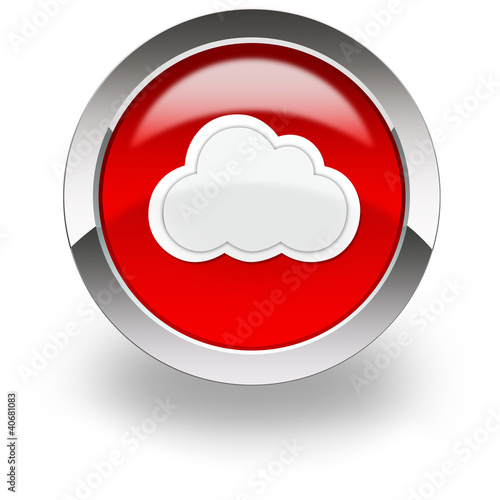 red cloud computing icon