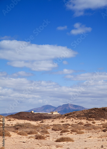 Canary Islands, small island Isla de Lobos, lighthouse, Lanzarot