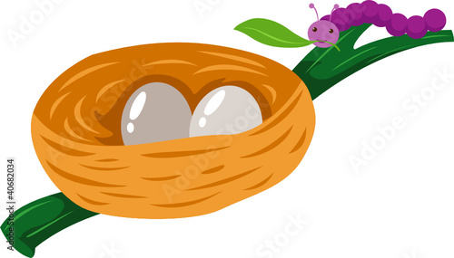 Worm with nest of eggs