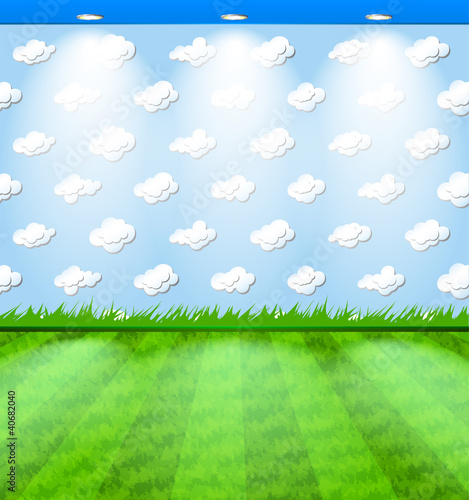 Eco room with grass carpet