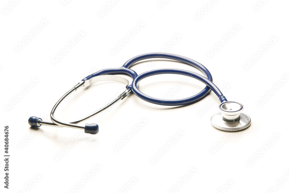 A medical stethoscope isolated on a white background A medical stethoscope isolated on a white background