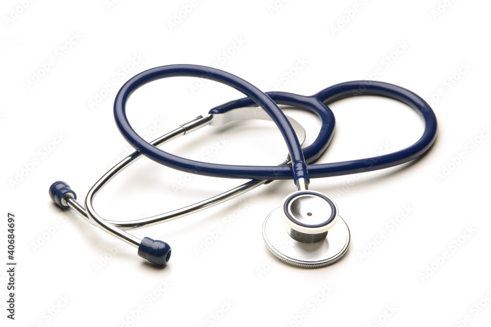 A medical stethoscope isolated on a white background A medical stethoscope isolated on a white background