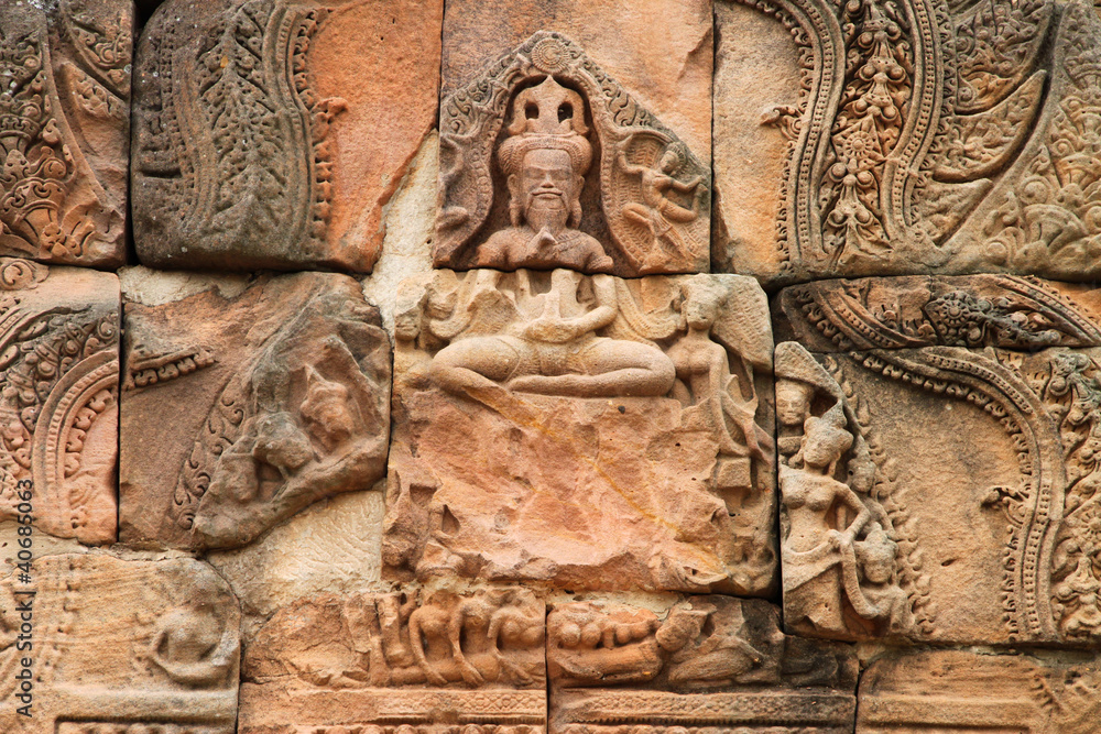 Pediment texture in Prasat Khao Panom Rung, Buriram, Thailand.