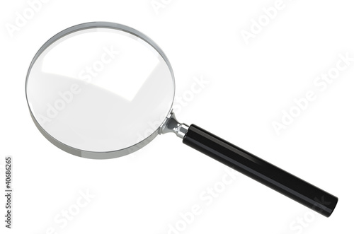 Magnifying glass. Isolated on white background.
