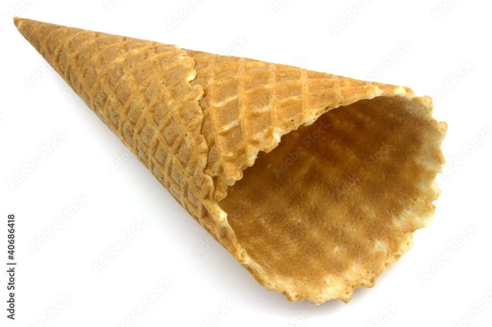Ice cream cone on white background. Ice cream cone on white background.