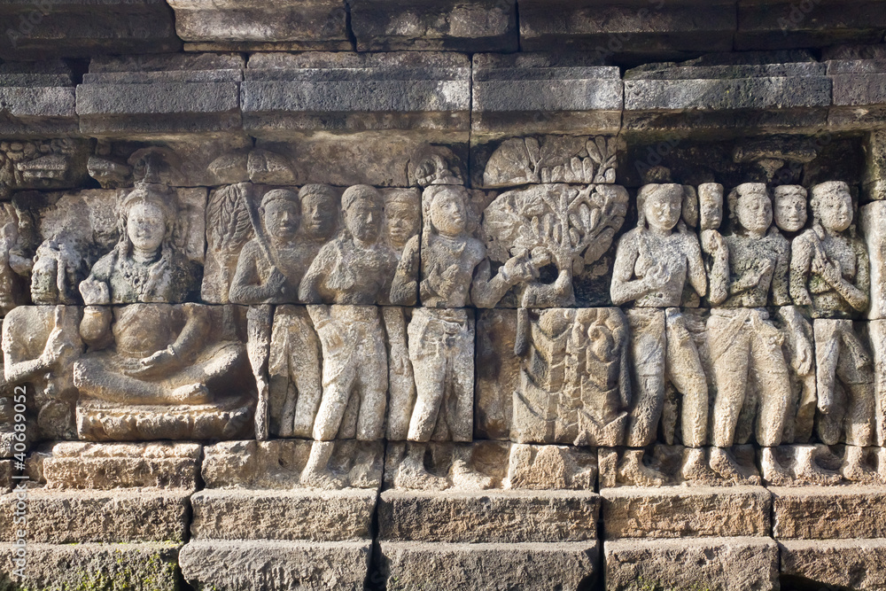 Carved stone at Borobudur
