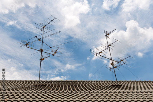 TV antennas on the roof