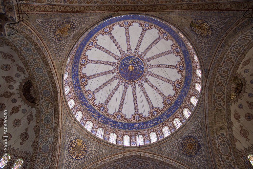 Cupola of Blue mosque in Istanbul, Turkey