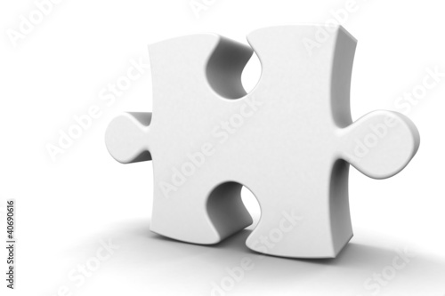 3d Puzzle Piece In White