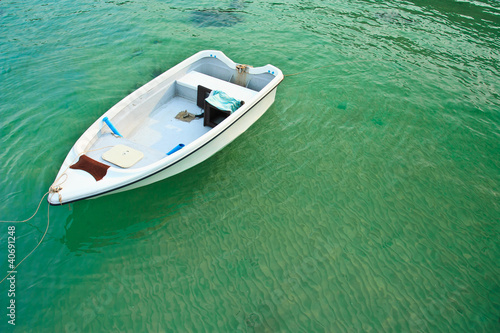 Boat in clear water