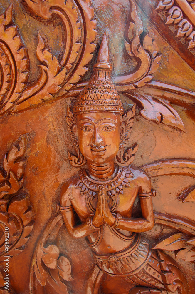 Thai style of wood carving