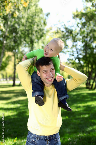 Father with little son in park © Sergey Nivens