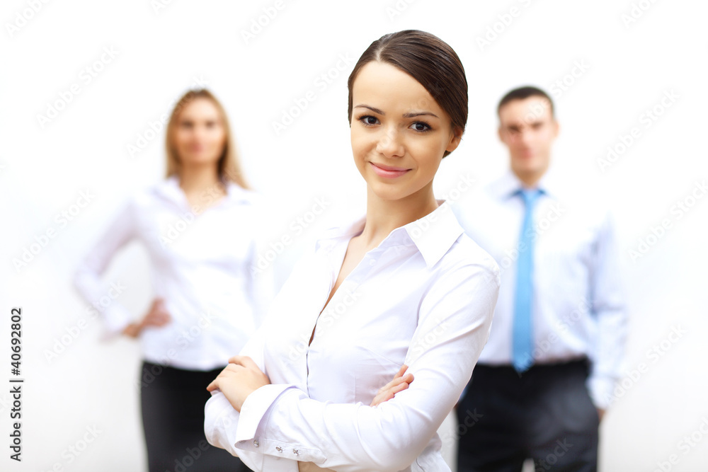 three successful young business persons together three successful young business persons together
