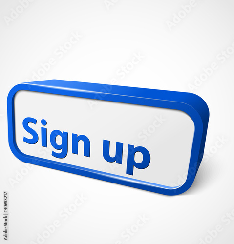 Blue abstract shiny banner sign up
