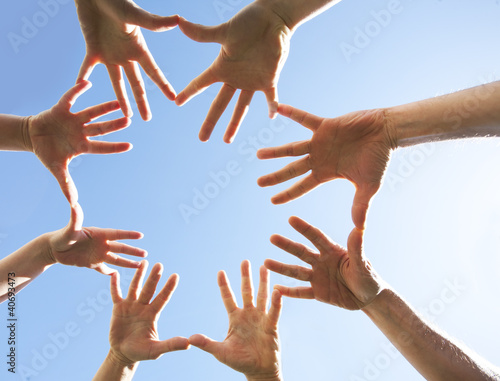 sky and hands