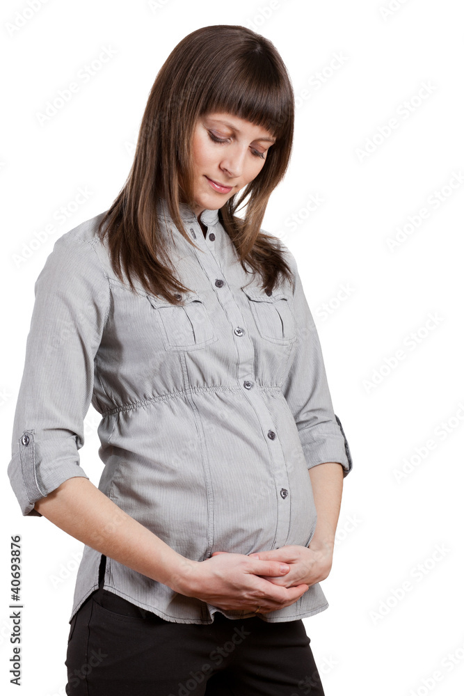 Pregnant beautiful woman isolated on white background Pregnant beautiful woman isolated on white background
