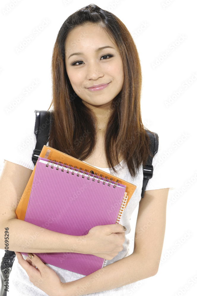 College Student girl. Isolated portrait College Student girl. Isolated portrait