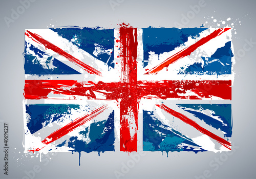 Grunge UK national flag Fototapeta