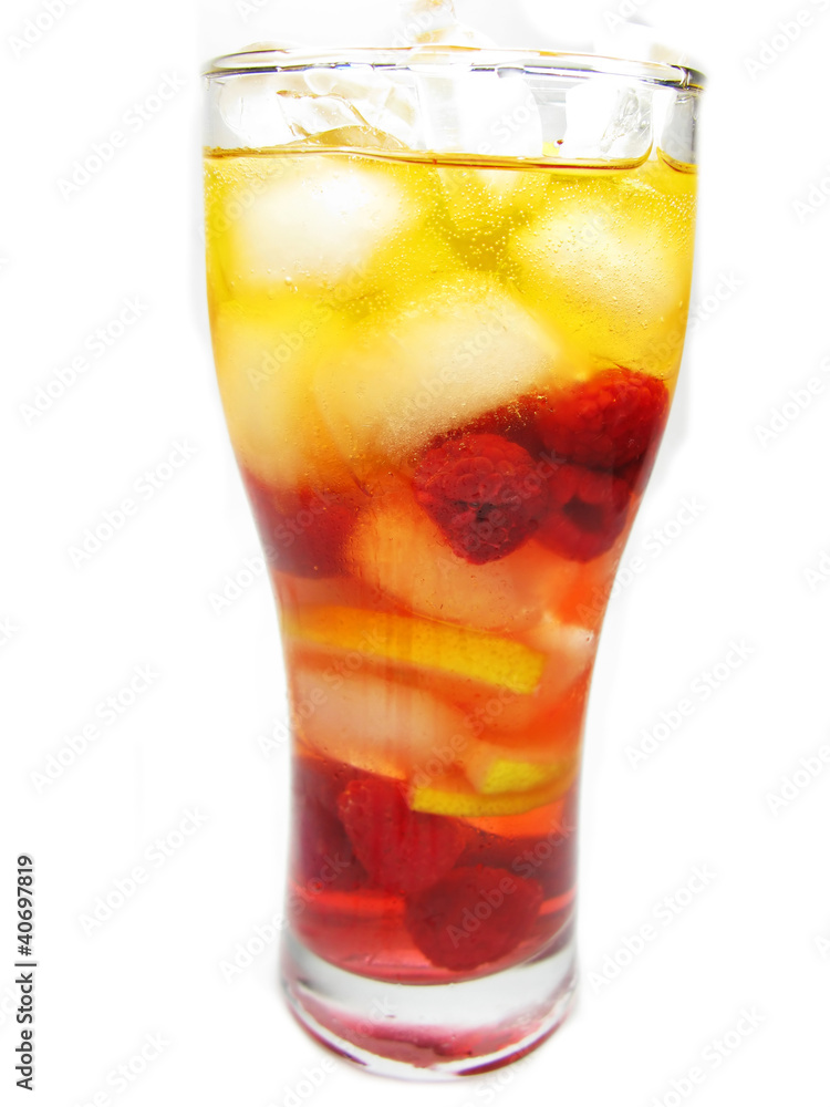 fruit cocktail smoothie with raspberry fruit cocktail smoothie with raspberry