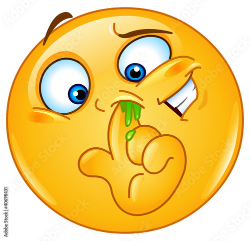 Picking nose emoticon