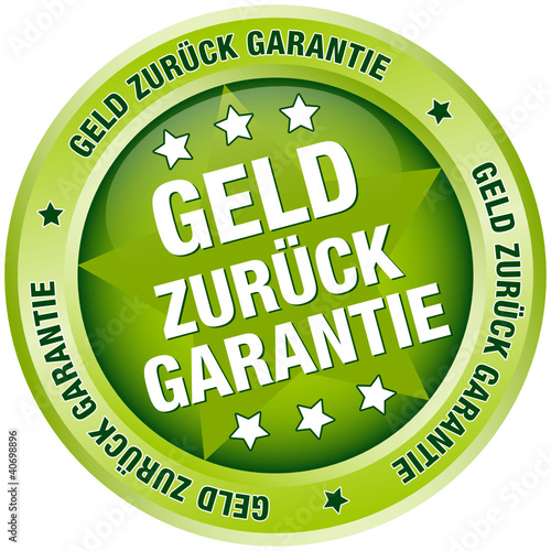 Button "Geld zurück Garantie" grün