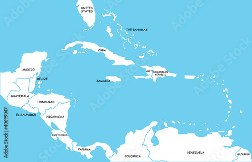 Map of Caribbean Islands