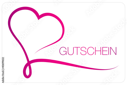Gutschein Herzkalligraphie pink