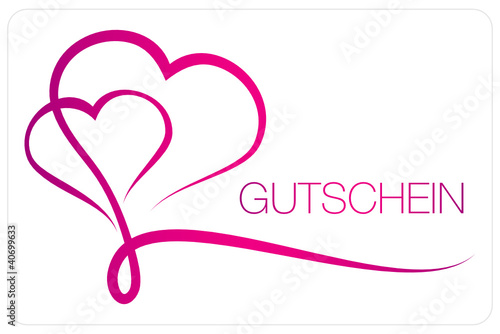 Gutschein Herzkalligrafie 2 Herzen pink