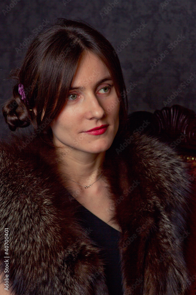 Portrait woman in black background Portrait woman in black background