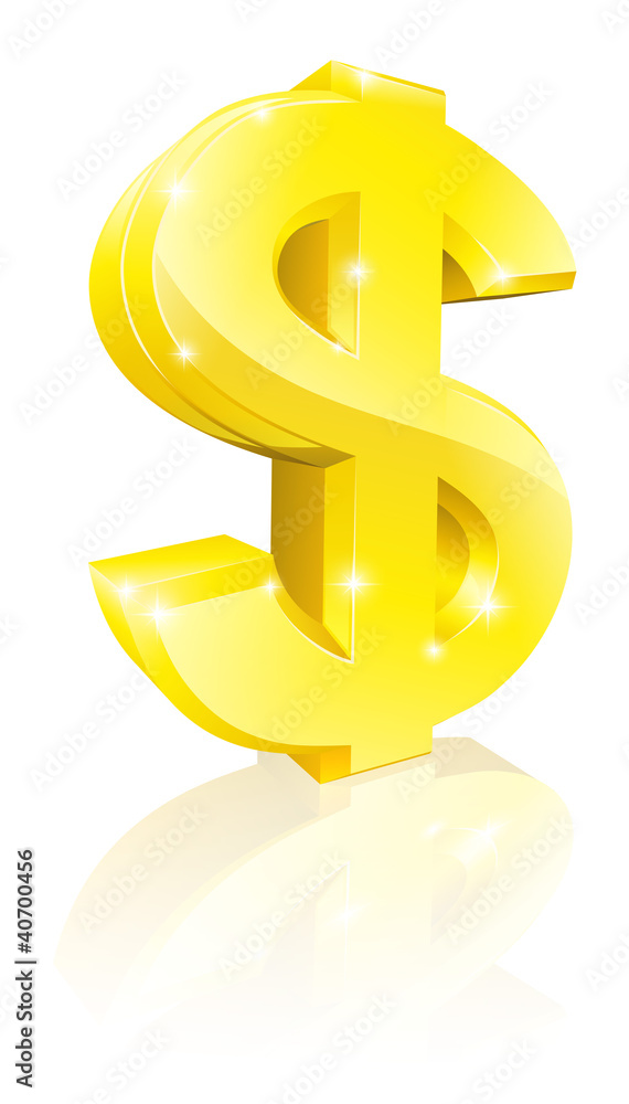 Obraz premium Gold dollar sign