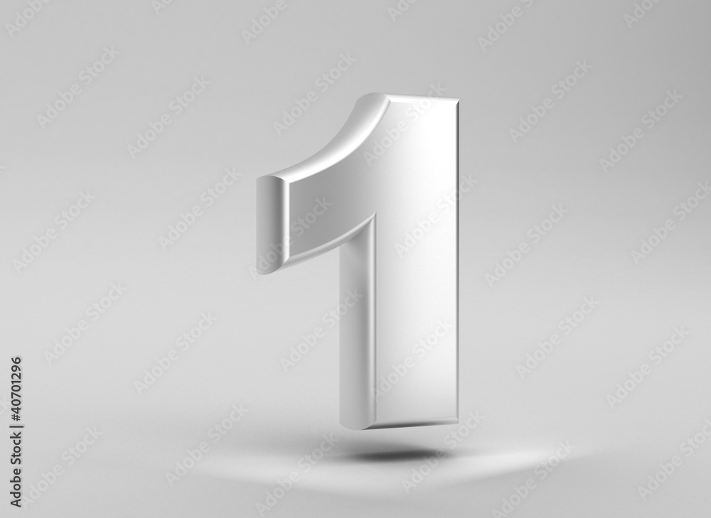 number 1 aluminum iron on grey background number 1 aluminum iron on grey background