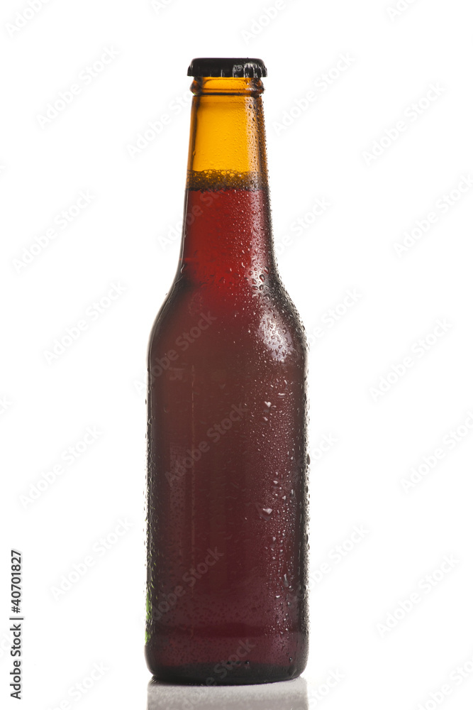 Isolated beer bottle