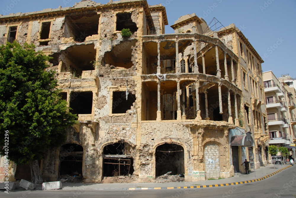 War damaged building