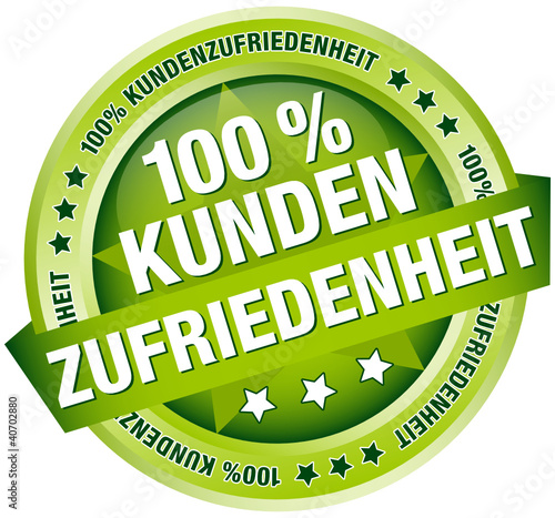 Button Banner "100 % Kundenzufriedenheit" grün
