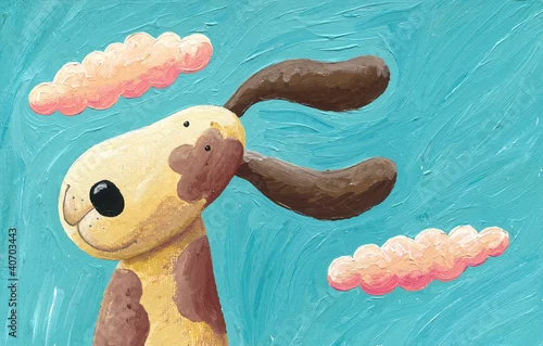 Obraz Ładny pies na wietrze