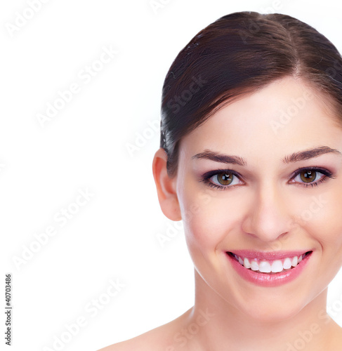 Beautiful woman face. Smile.