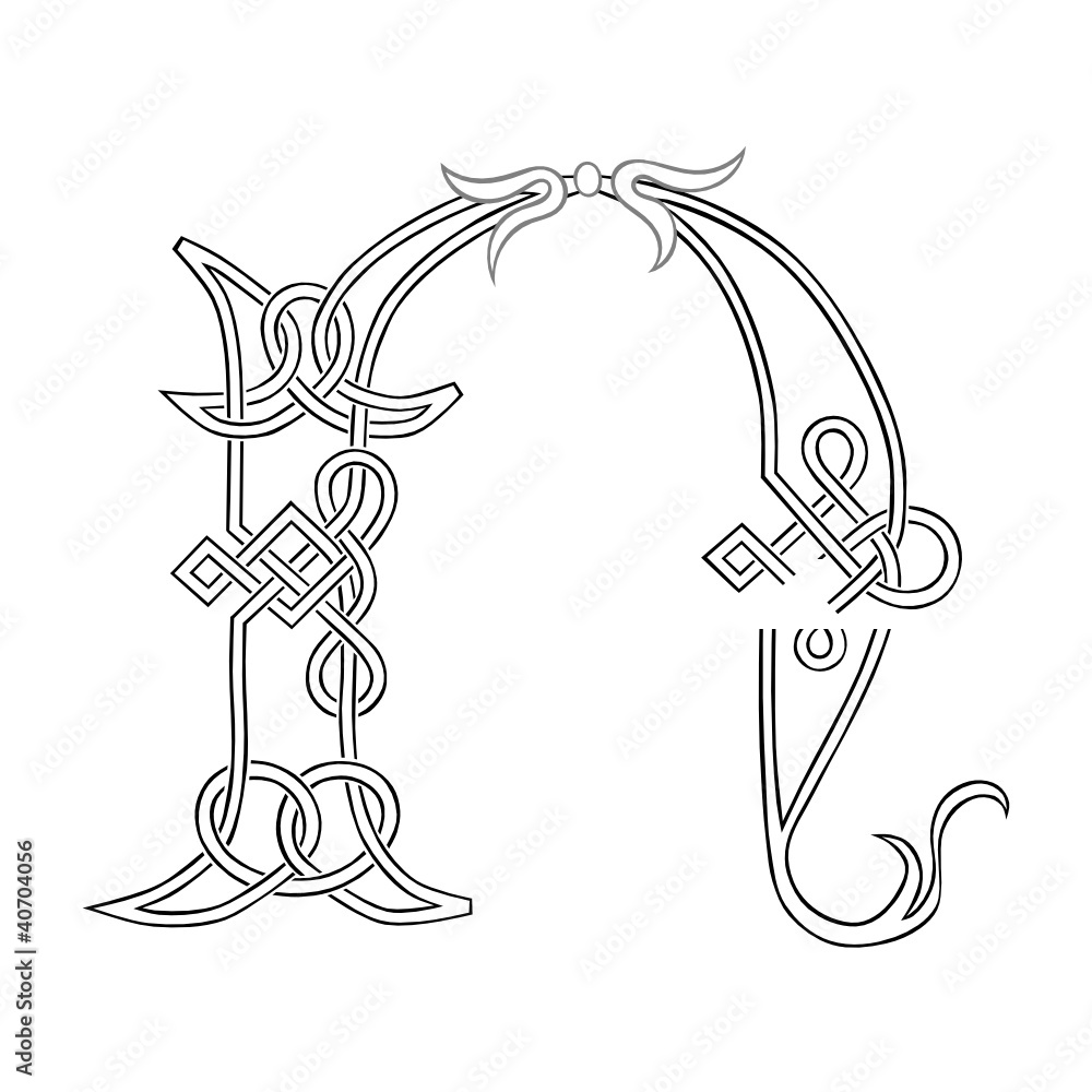 A Celtic Knot-work Capital Letter N Stylized Outline Stock Vector | Adobe Stock a-celtic-knot-work-capital-letter-n-stylized-outline-stock-vector-adobe-stock
