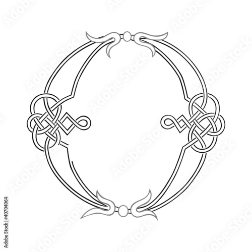 A Celtic Knot-work Capital Letter O Stylized Outline