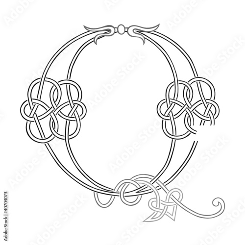 A Celtic Knot-work Capital Letter Q Stylized Outline