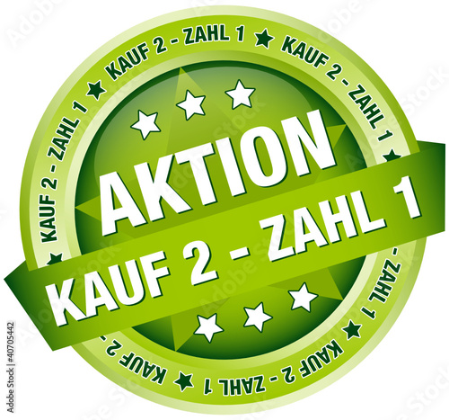 Button Banner "Aktion - Kauf 2 - Zahl 1" grün