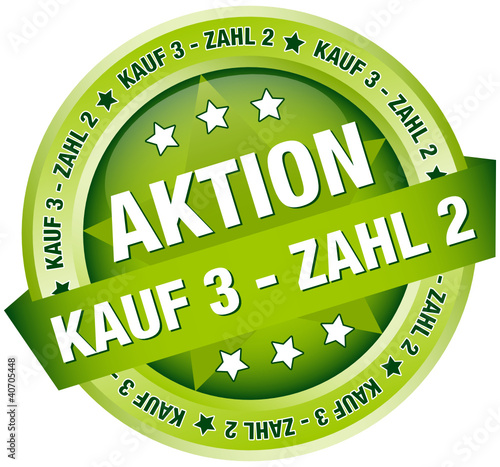 Button Banner "Aktion - Kauf 3 - Zahl 2" grün