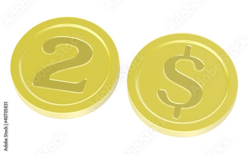 3d render of cartoon coins