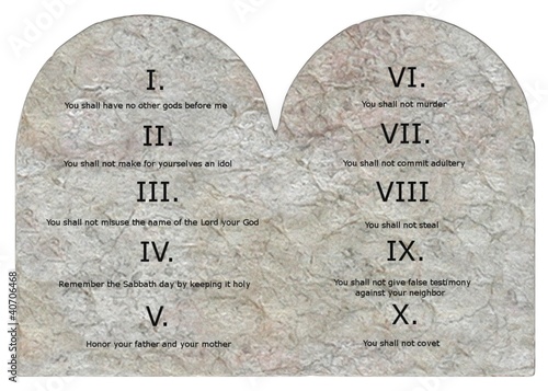 Schilderij op canvas 3d render of ten commandments