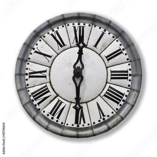 Horloge ancienne, fond blanc