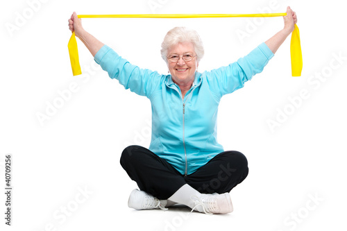 senior woman at gym photo