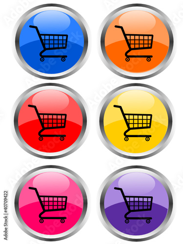 Six E-commerce glossy icons