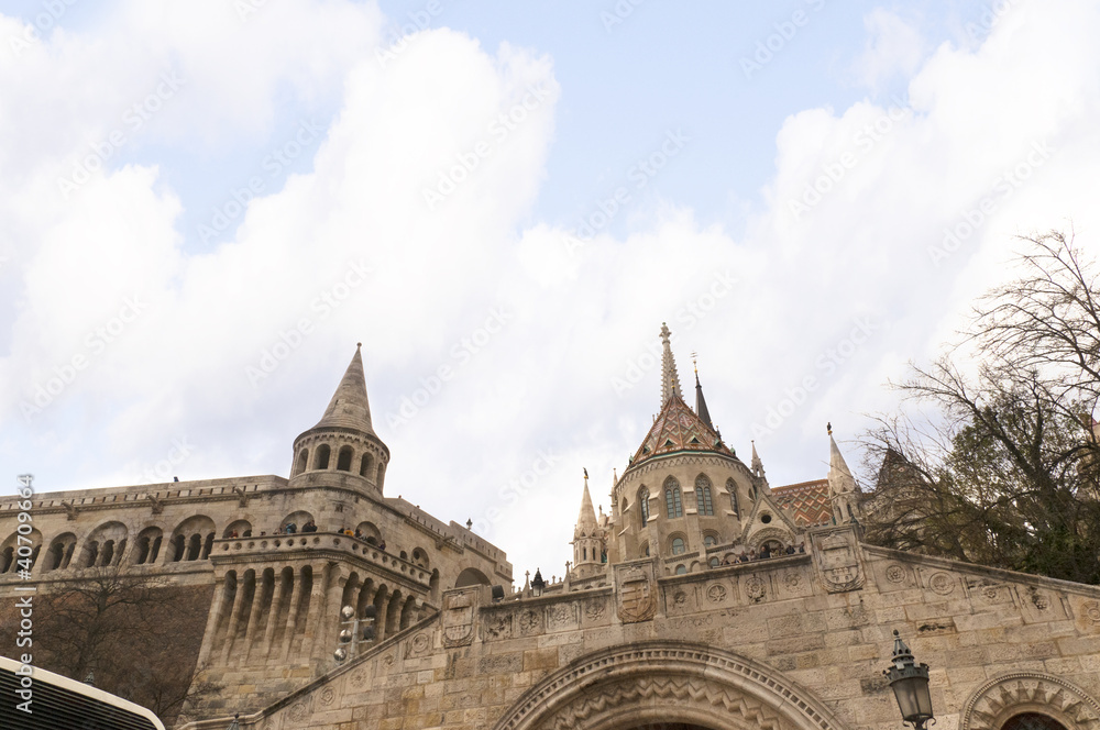 The Fishermens Bastion above the city of Budapest Hungary