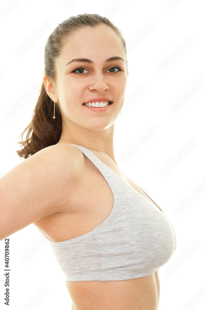 Portraint of sporty girl in tank top Portraint of sporty girl in tank top