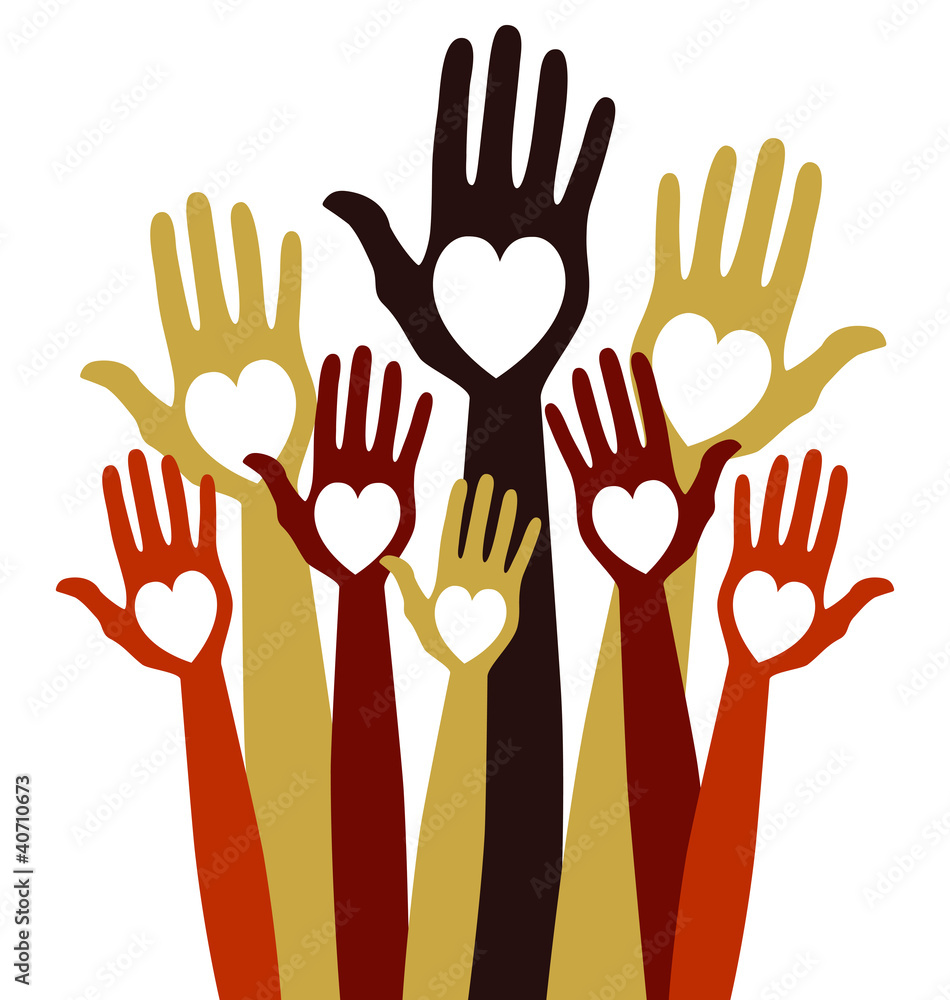 Obraz premium Count me in hands vector.