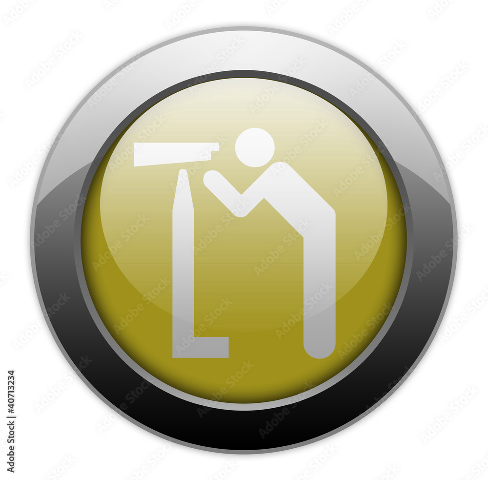Yellow Metallic Orb Button Yellow Metallic Orb Button